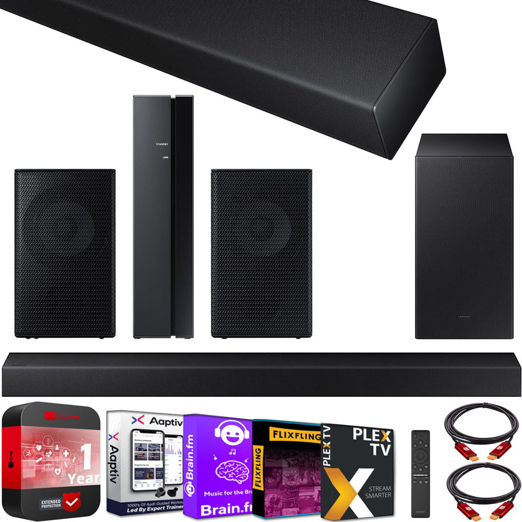 Wireless 4.1ch Subwoofer 2 -A450 Samsung Gear 2.1ch Dolby Soundbar 2ch Rear -A450/ Theater Cables Shieldage Home Audio Extended + + Speaker 2021 Swa-9100S + + Sound Bundle Kit Surround Deco
