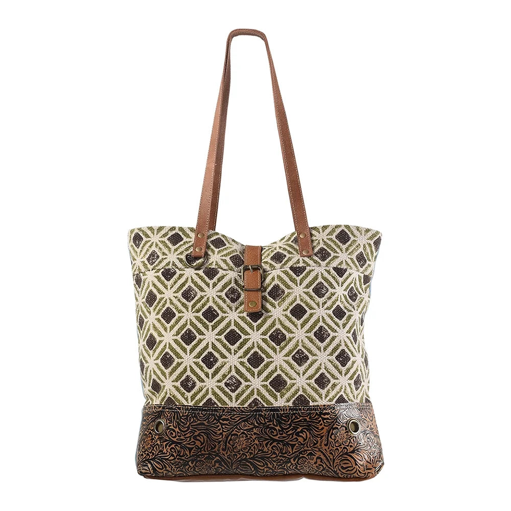 handbag Embossed Wool purse KB241 women Upcycled Upcycled bag western Leather Canvas Genuine