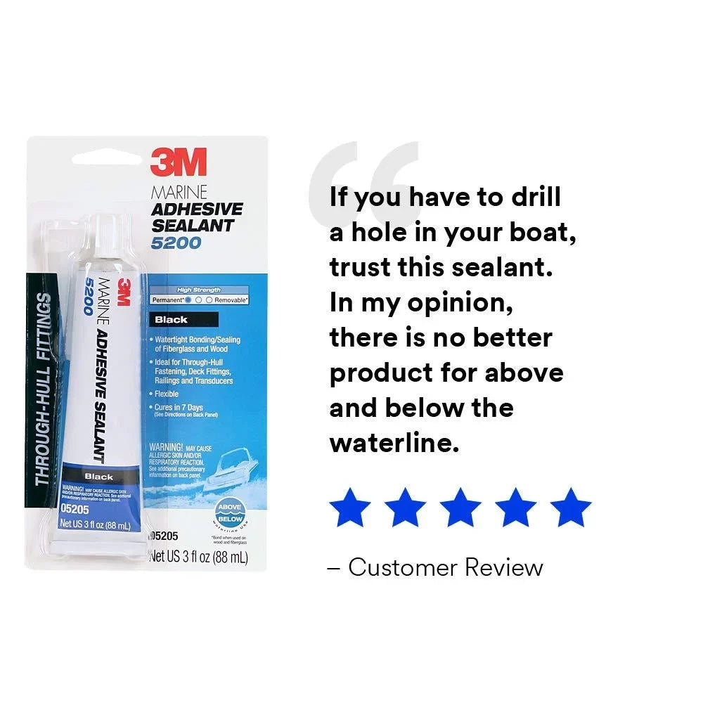 oz sealant, black, adhesive marine 3 5200 3m