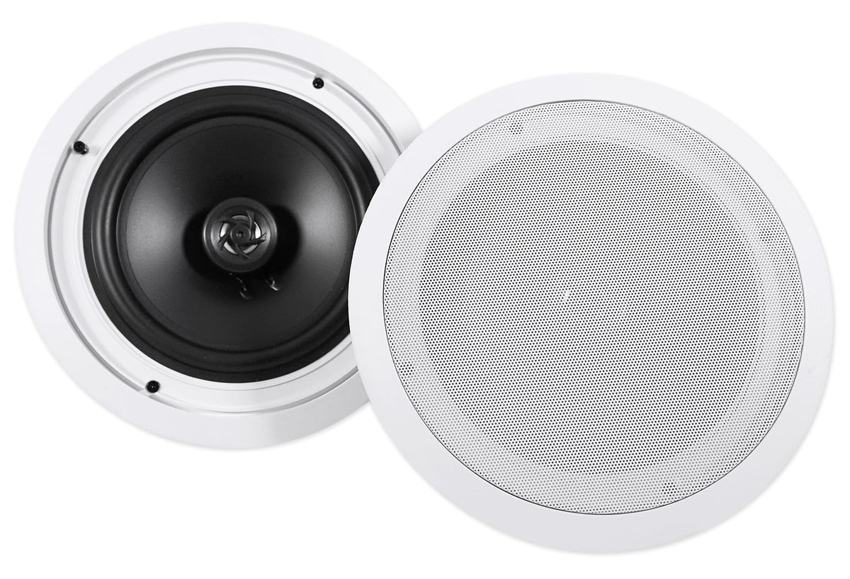 Rockville Home 8" (8) Ceiling Speaker w/ System Receiver Speakers+4-Zone 4-Room