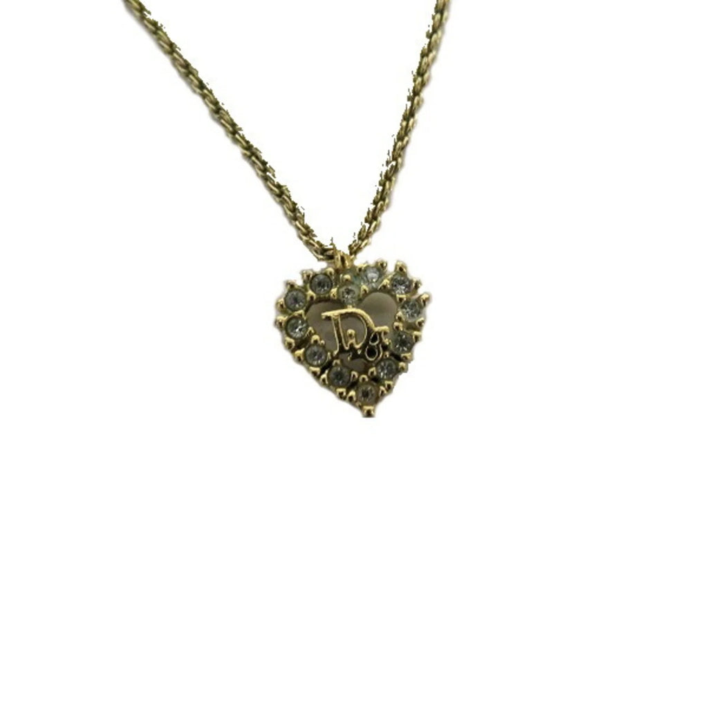 Dior Gold Necklace (Good) for Motif Pre-Owned Women Christian Accessory Heart