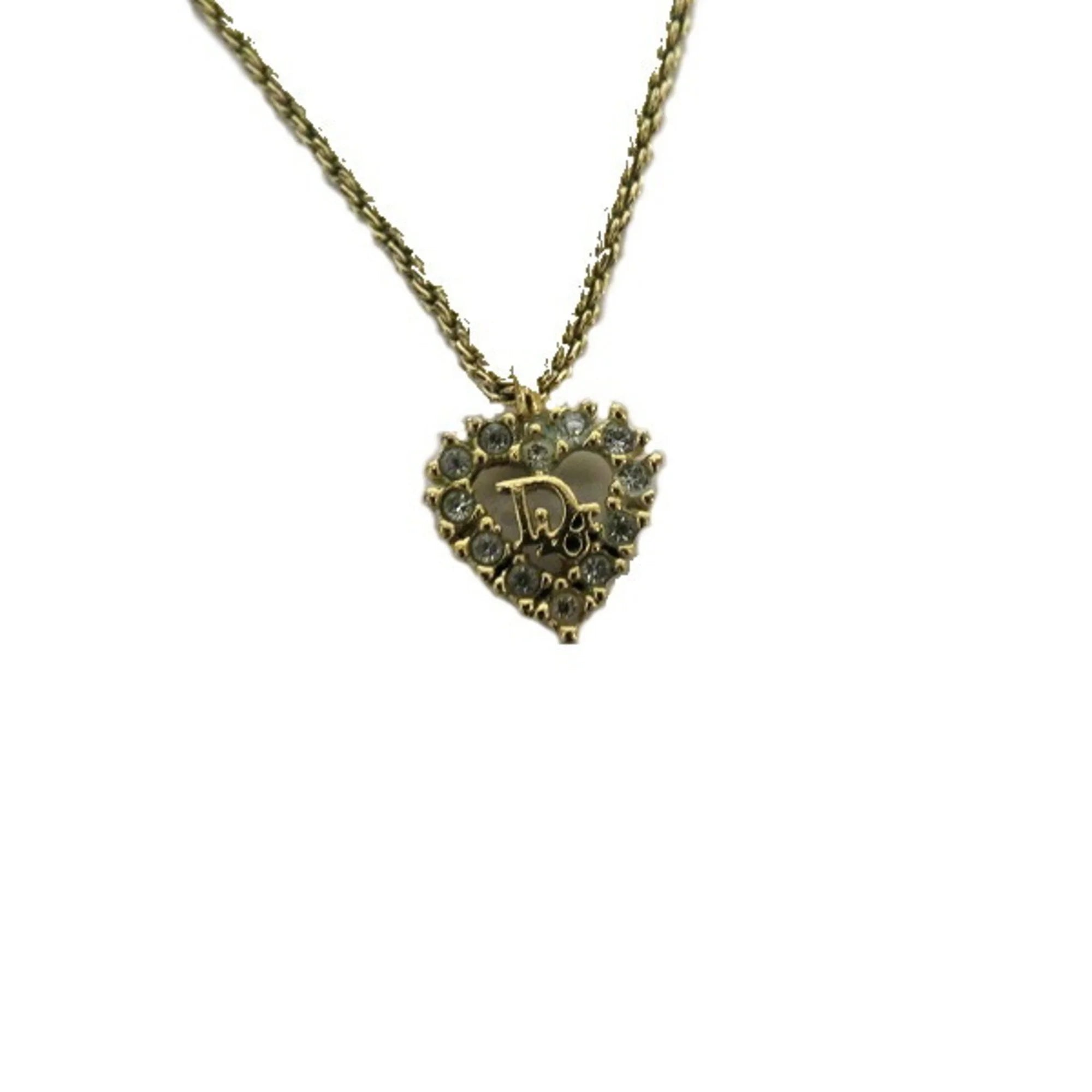 Dior Gold Necklace (Good) for Motif Pre-Owned Women Christian Accessory Heart