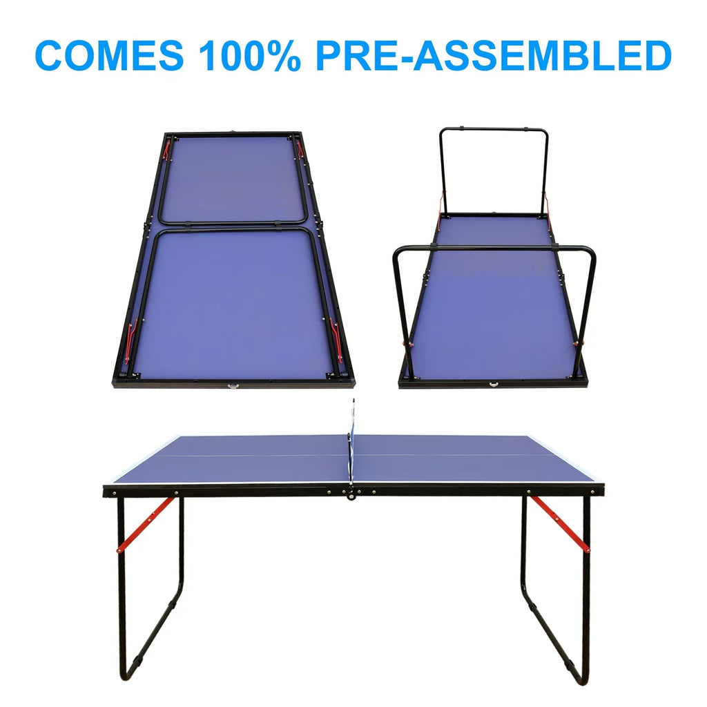 Balls Tennis and 3 Pong 2 Table Net, Table Table Tennis Tennis Table Adults Table Ping Foldable Table & Midsize Kids, Indoor Paddles Outdoor Set, Portable with for