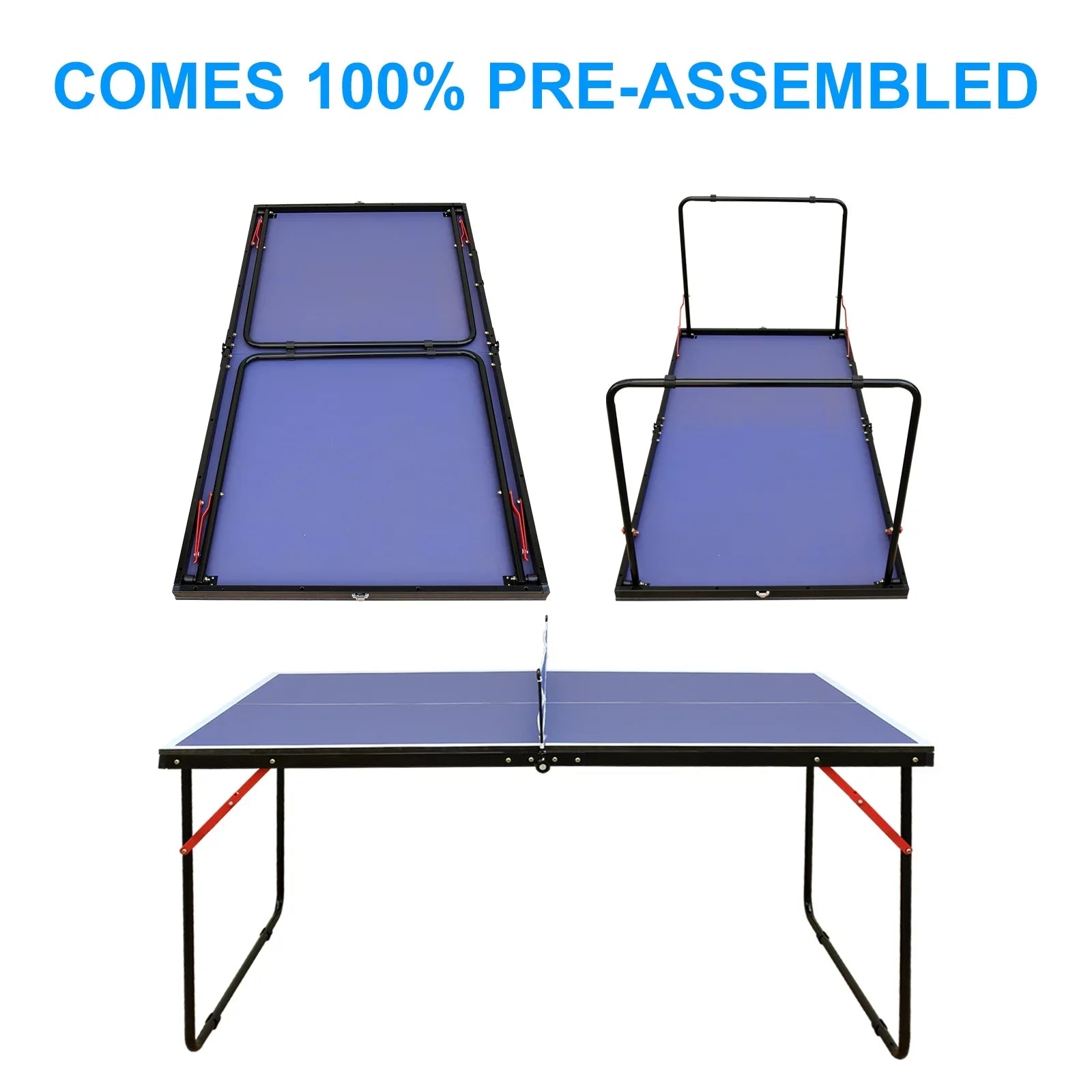 Balls Tennis and 3 Pong 2 Table Net, Table Table Tennis Tennis Table Adults Table Ping Foldable Table & Midsize Kids, Indoor Paddles Outdoor Set, Portable with for