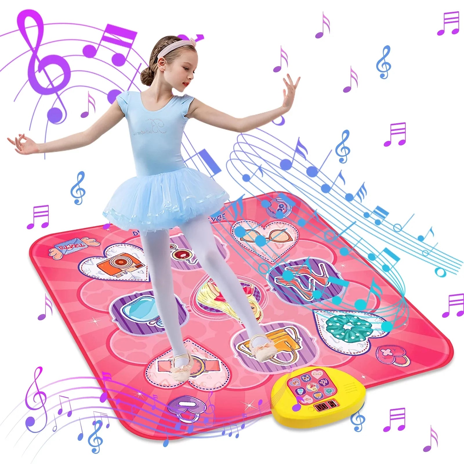 with 4 Dance Dance Kids Musical 5 7 Play with Christmas 3 Toys Lights, Year 9 Gift 5 6 Toy Old for Mat, Birthday Electronic Dance Girls 8 Game Modes, Mats for Game 10 Pink Pad Gifts