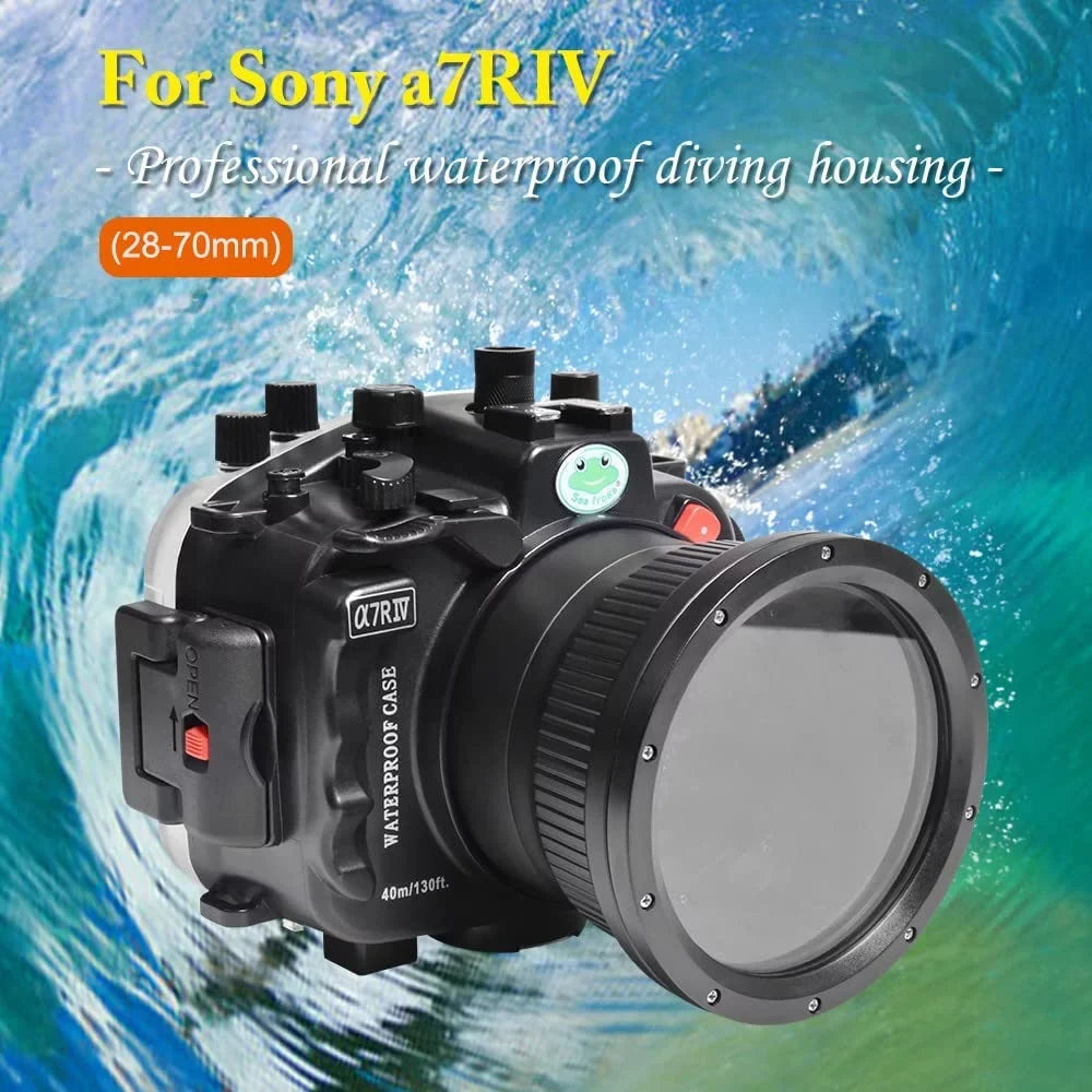 Housing Underwater 24mm 24-70mm F1.4 85mm F4 with 50mm A7R 16-35mm IV F1.8 Seafrogs GM F4 for Camera Compatible 40M/130FT 28-70mm Lens-Black F1.8