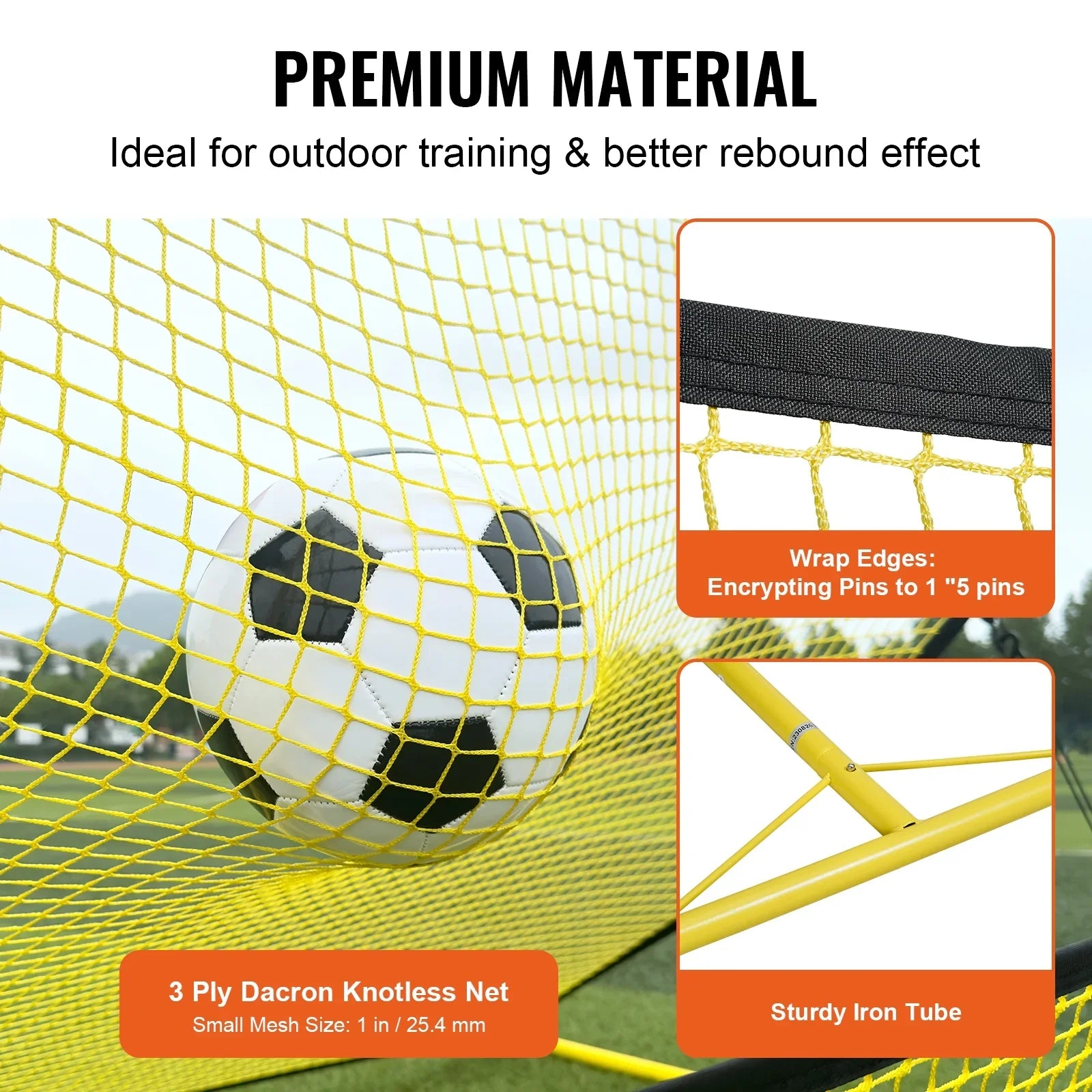 Bag Portable Portable 71"x40" Soccer 2--1 Net Soccer Trainer Rebounder