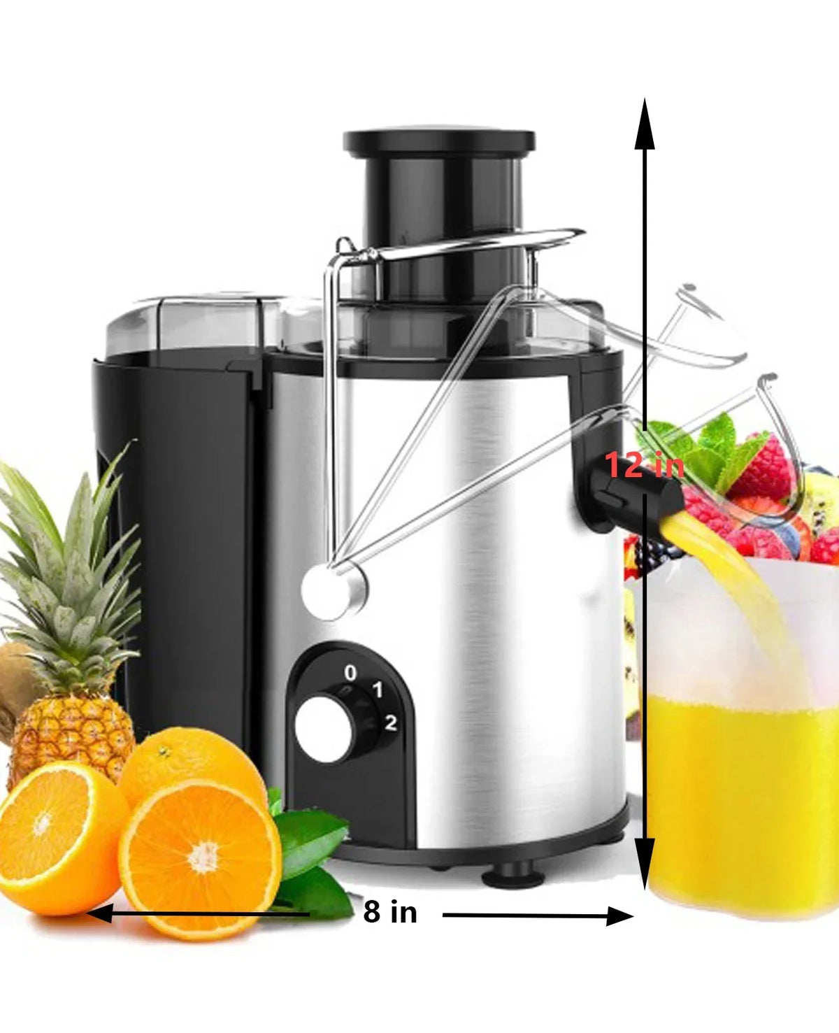 Fruits Brush Juicer Centrifugal Juice Catcher Vegetables High Machines Included and Anti-Drip - for & - Yield