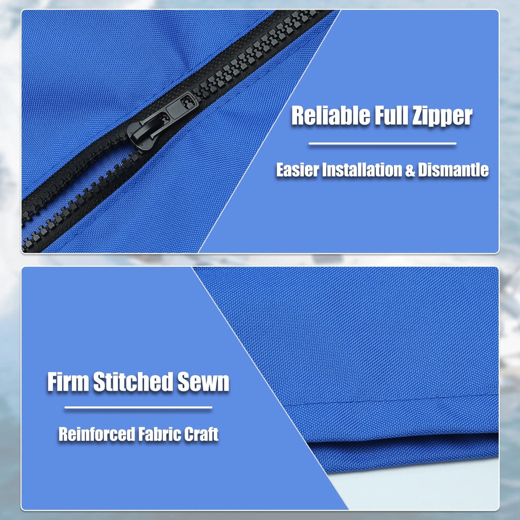 Blue Canvas Light with Bow Hole 600D W Polyester for 91"-96" 3 4 Top Vessel Boot Storage Bow Bimini