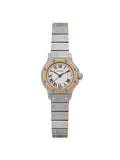 Steel 18K Santos (Good) Gold Octagon Cartier Cream 187903 Watch Yellow Pre-owned