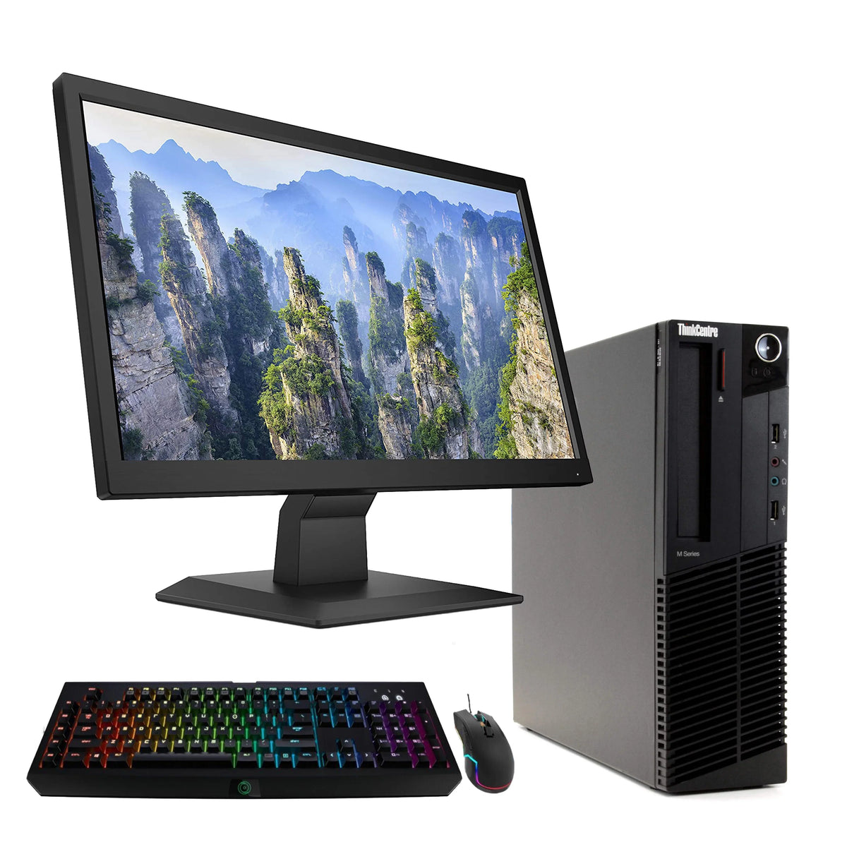 4GB Monitor, Lenovo Computer Intel and RAM, WIFI, (Refurbished: Pro, 1TB M92P HDD, Mouse Quad-Core Desktop DDR3 Keyboard Windows Good) 10 - RGB 22in DVD, PC Pre-Owned i5,