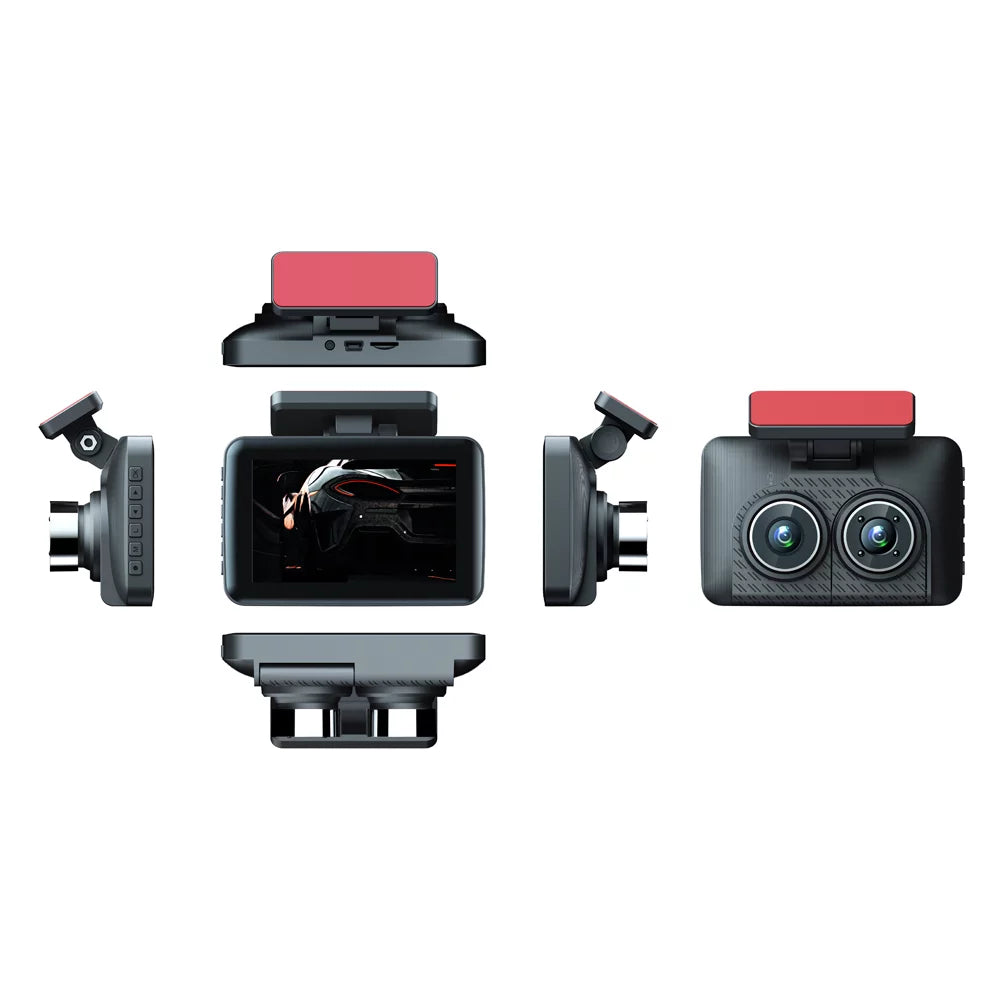 Cameras Recorder, Camera Dash Auto Recorder, Cam, Wide Triple Car Channel Safety Driving 3 Walmart Angle