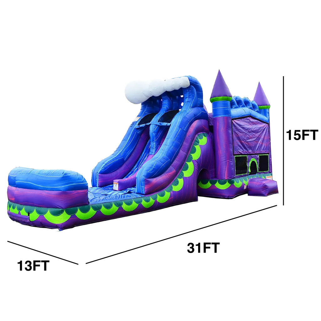 Slide Inflatable House for JumpOrange Mermaid and Bounce Pool Adults Titan Grade and exterior with Commercial with Lane Kids Blower Dual
