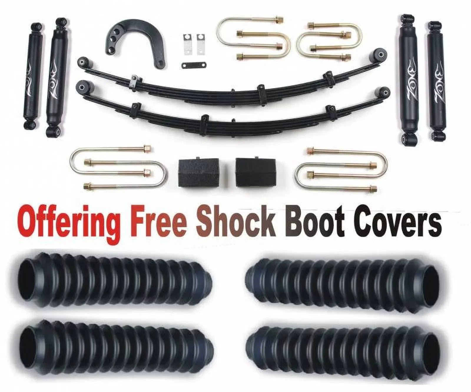 4WD C10N/ZONU3100X4 Fits 1500 Kit Suburban Fits 1973-1987 Silverado With Protectors Chevrolet Free Lift Suburban System Blazer Boot Ton 1500 Sierra Pickup ZoneOffRoad 1/2 4" Jimmy