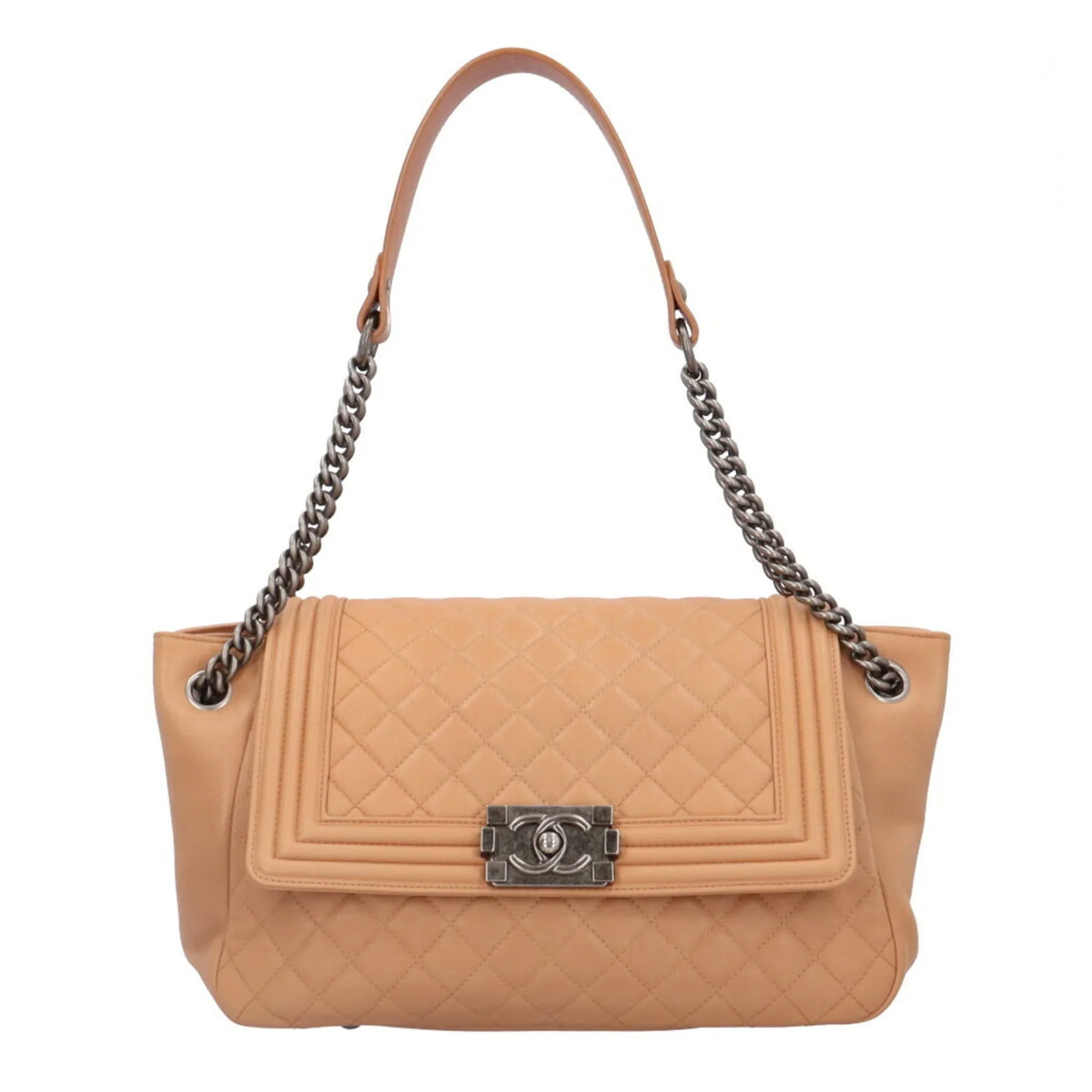 Ladies Leather (Good) Pre-Owned Shoulder Beige Boy BRB10010000013292 Chain Bag