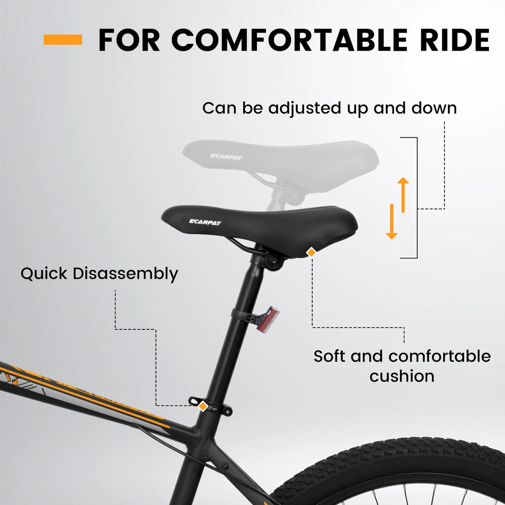 shock fork 21-speed bike frame adult inch aluminum absorbing orange. front 26 Ecarpat bike mountain brake, black disc