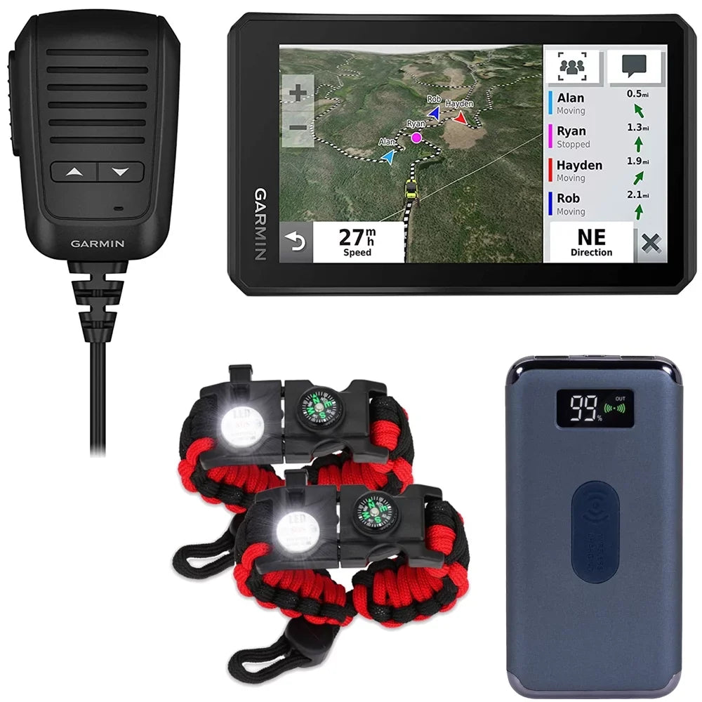 Paracord Tread Navigator 5.5 Gear Bank Screen Tactical Essentials with 2-Pack mAh Deco 8000 Garmin Powersport Emergency with Group Inch Bundle Bracelet Off-Road Radio Power Deco and 010-02406-00