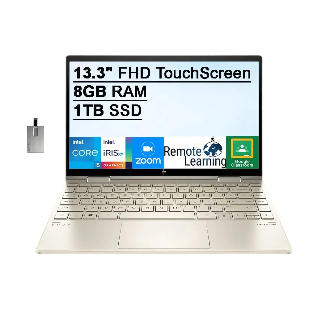 Windows 8GB Graphics, (Beats , PCIe Backlit i7-1065g7), Iris 13.3" 1TB Card 2021 Intel 2-in-1 Laptop, i5-1135G7 Keyboard, Webcam, Touchscreen 32GB Envy 11, Gold, X360 , Core Xe