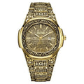 Watch for Steel Men with Gold Strap Watches Wrist Quartz Analogue Vintage Stainless Calendar