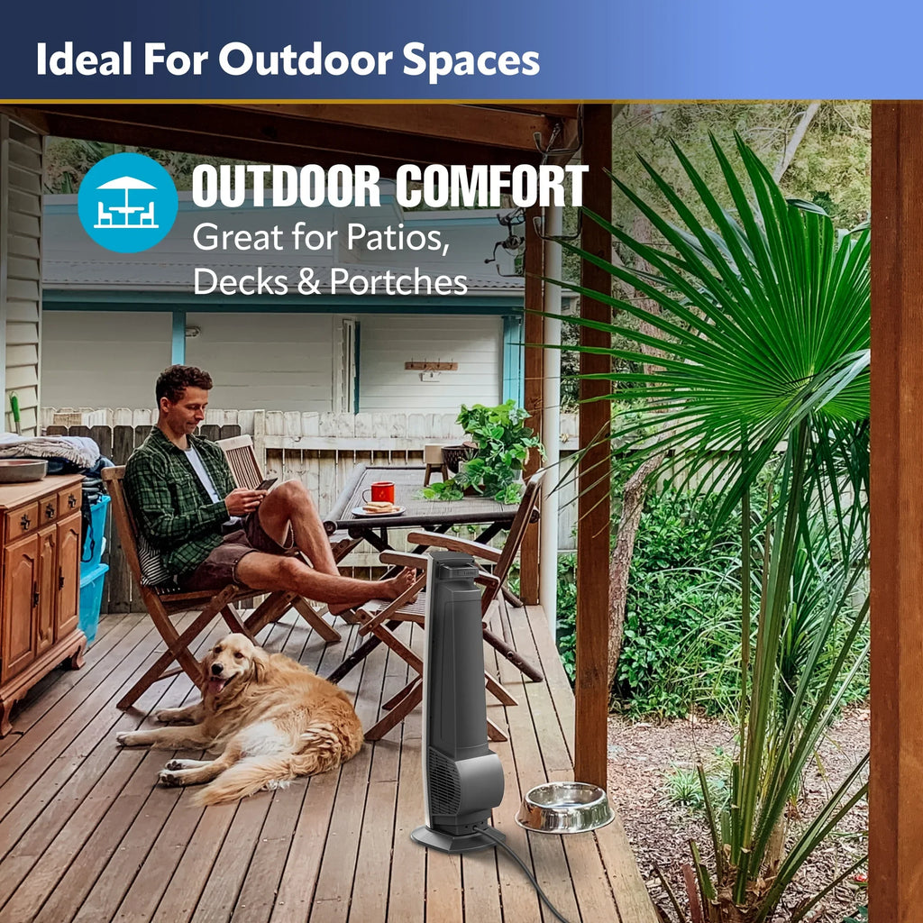 Living for and Outdoor Fan Decks YF202, New Tower Speeds, with Patios Beige, 42" 4 Lasko