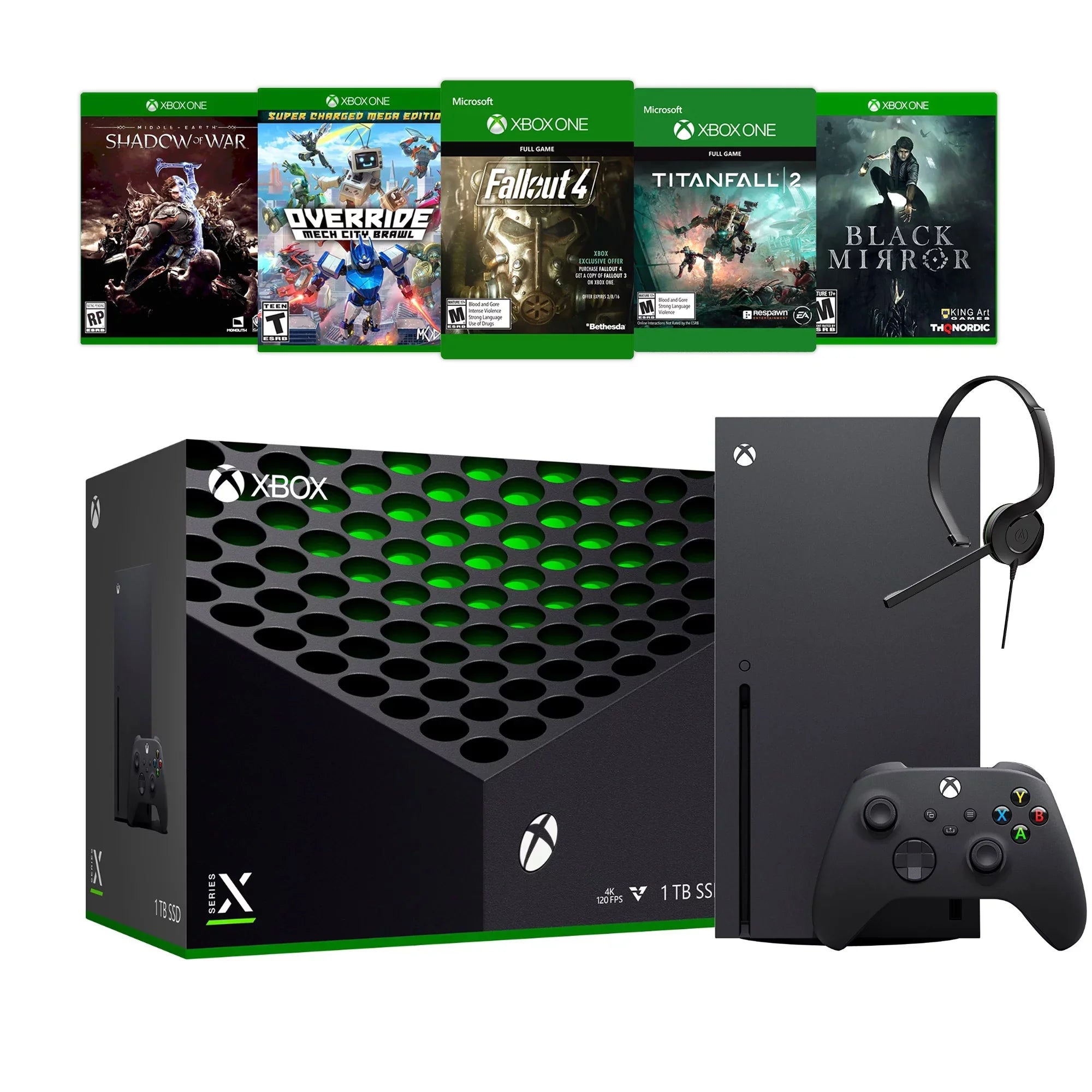 Headset Xbox Bundle Five Flagship Chat X Games and with Latest Xbox Console 1TB Series