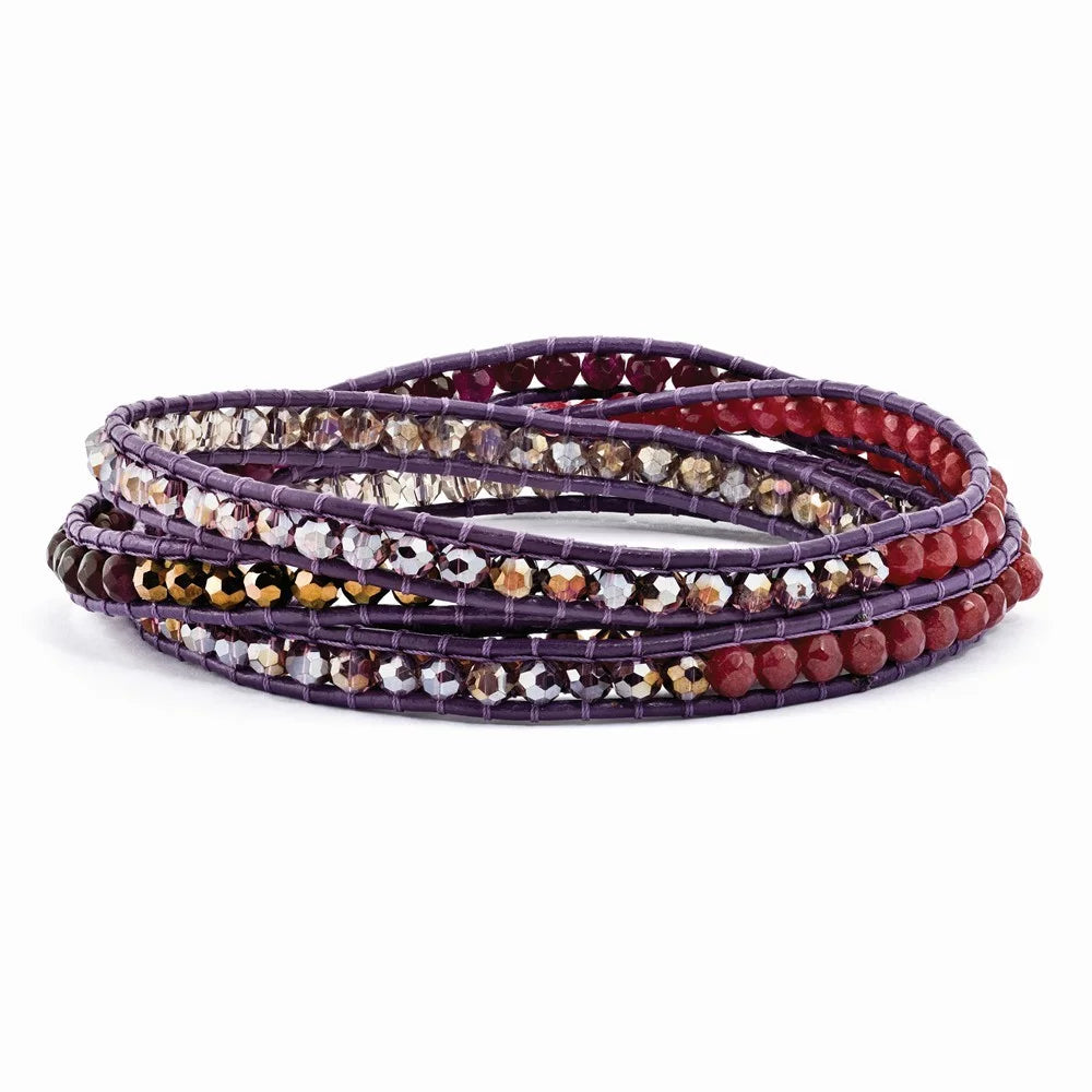 Chelsea Spirit Bracelet Leather Crystal Taylor Multi by Multi Multi-wrap and Quartz