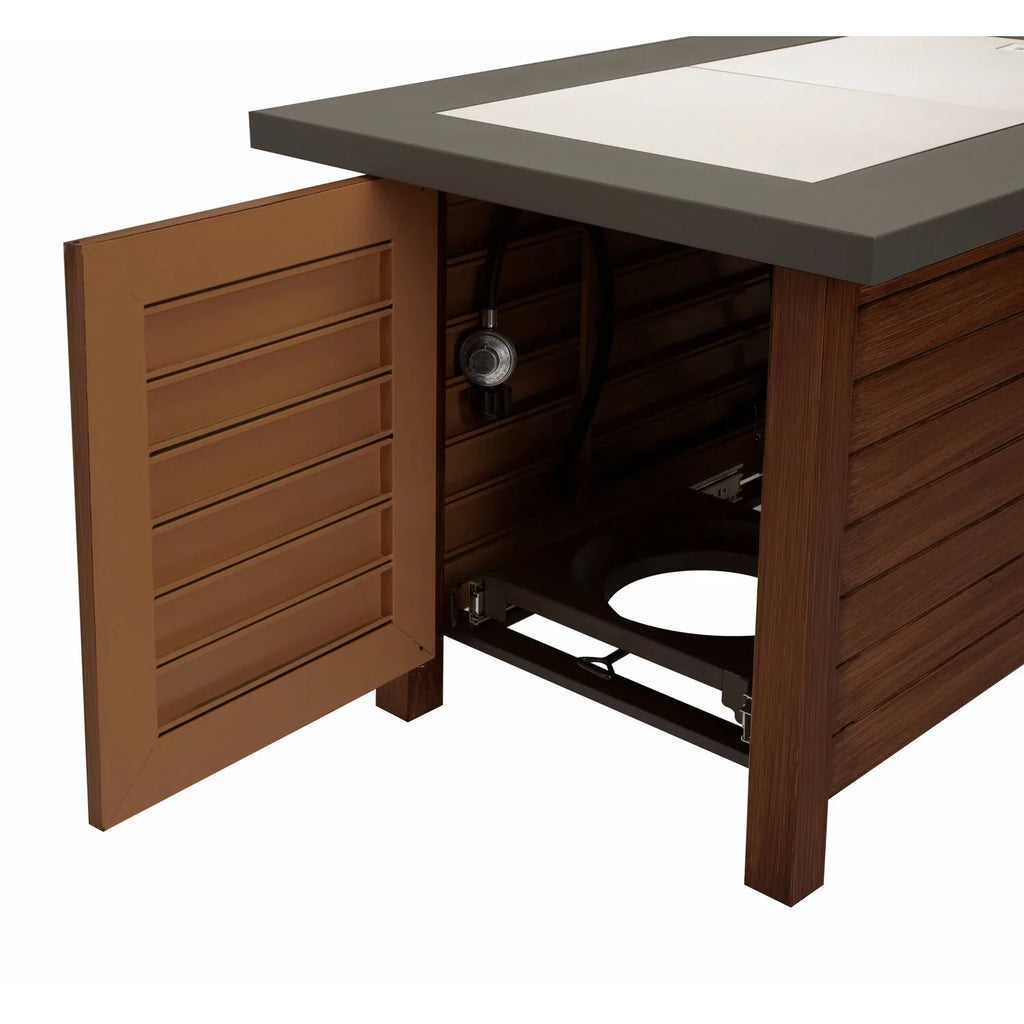 2-in-1 Fire Table Design Patio with Pit Pit Table Cuisinart - Ignition, Start Push Fire to Coffee to Outdoor