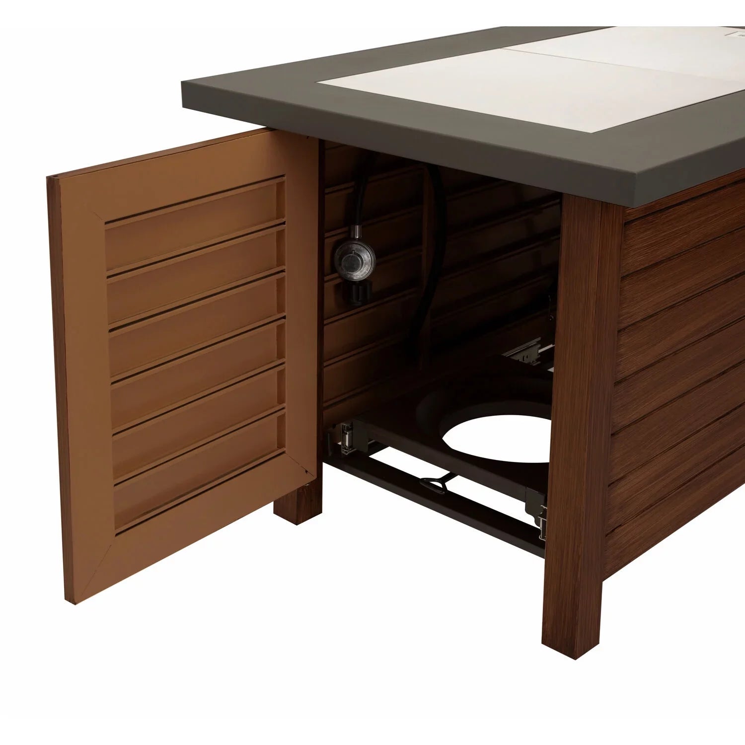 2-in-1 Fire Table Design Patio with Pit Pit Table Cuisinart - Ignition, Start Push Fire to Coffee to Outdoor