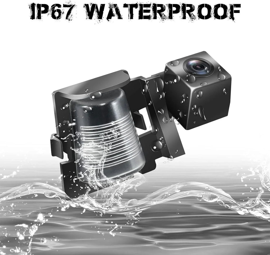 on Jeep 170° Parking RED Plate Aftermarket Backup Bracket Wide License Camera Vision 2007-2018 Camera JK WOLF for Wrangler Mouting Waterproof View Reverse Rear