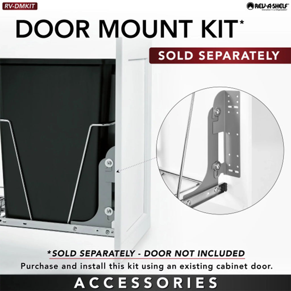 White, 50 Sliding Can Pull Kitchen, RV-12PB-50 Rev-A-Shelf Out S for Qt Trash