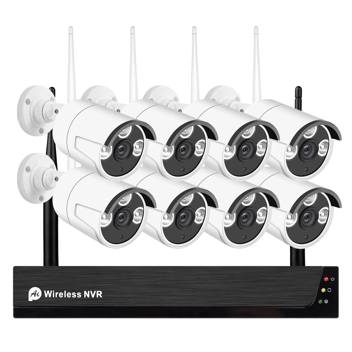 Motion 8CH Remote Hard exterior 8PCS Night with Tuya NVR No Smart Indoor MIXFEER Cameras Alert, Access, CCTV System, Camera 1080P Wireless Vision, 2.0MP 1080P 8Channel App 1080P IP + Drive