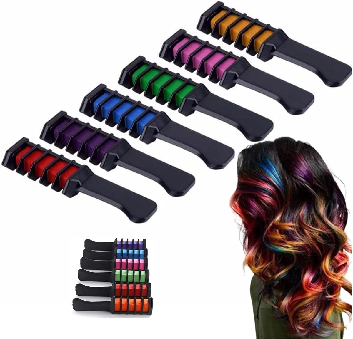 Temporary Kids Dye Bright Hair Birthday Combs, Pens Hair Pens for Girls Washable Hair Dye Makeup Colourful, Chalk for Chalk Halloween 10 Easy