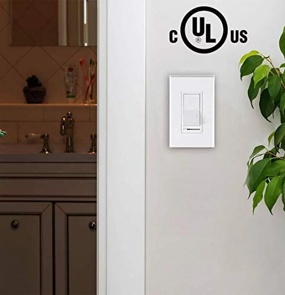 Included in LED Dimmable Plate Light/CFL/Incandescent,3-Way max,Cover Switch Watt Wall Bay Dimmer Single Pole Slide,600 for Cloudy