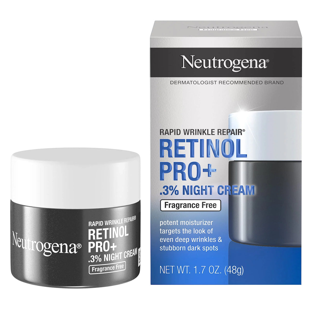 Oz Neck Cream, Revitalize Neutrogena Repair Wrinkle Formula, with Fragrance-Free Pro+ Moisturizer Face Anti-Aging - & Night Retinol Retinol, Skin 0.3% 1.7 Your Rapid