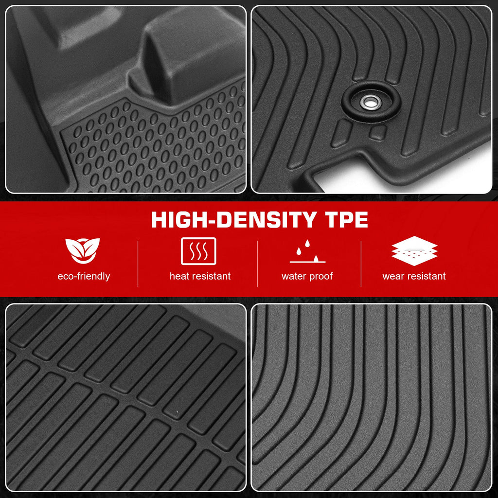 With Mats Black 1st All Rear Liner Caravan Motorsports Row Chrysler Country 3D Car Floor 4PCS Protector 2008-2020 Fits Molded 2008-2016 Carpets Climatic Dodge Town Ikon Grand Front 3D 2nd &