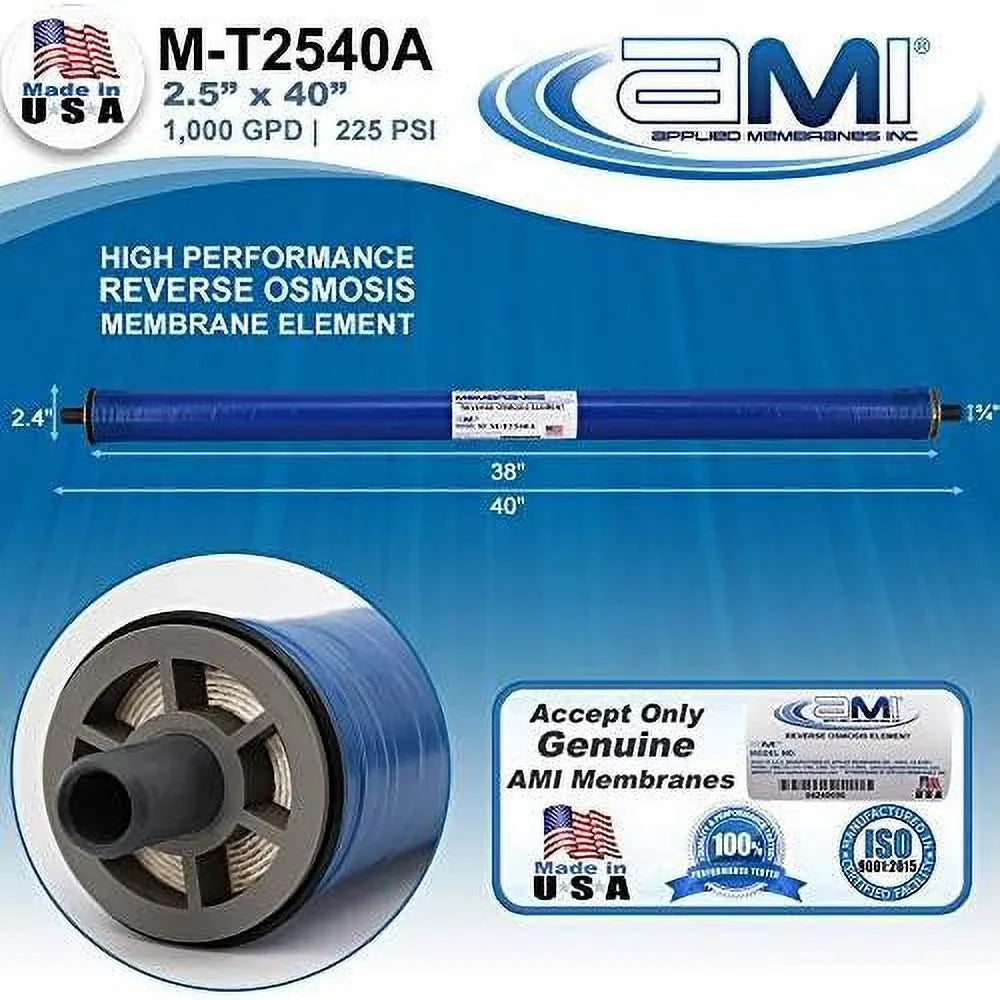 Replacement | M-T2540A 225 liquid Tap | GPD Rejection 1,000 | 99.5% | At RO Osmosis Membrane Membrane Psi For Reverse