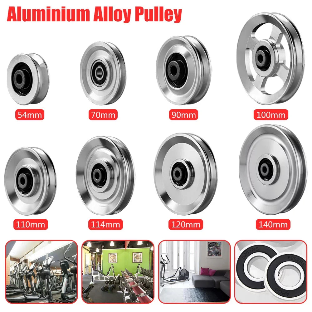System Gym Part Equipment Cable for Bearing, Universal Pulley Abration Merchine, Nylon Gym Door Wheel Bearing Pulley Wearproof Garage and Equipment Replace 1Pack Universal 120mm/4.72in