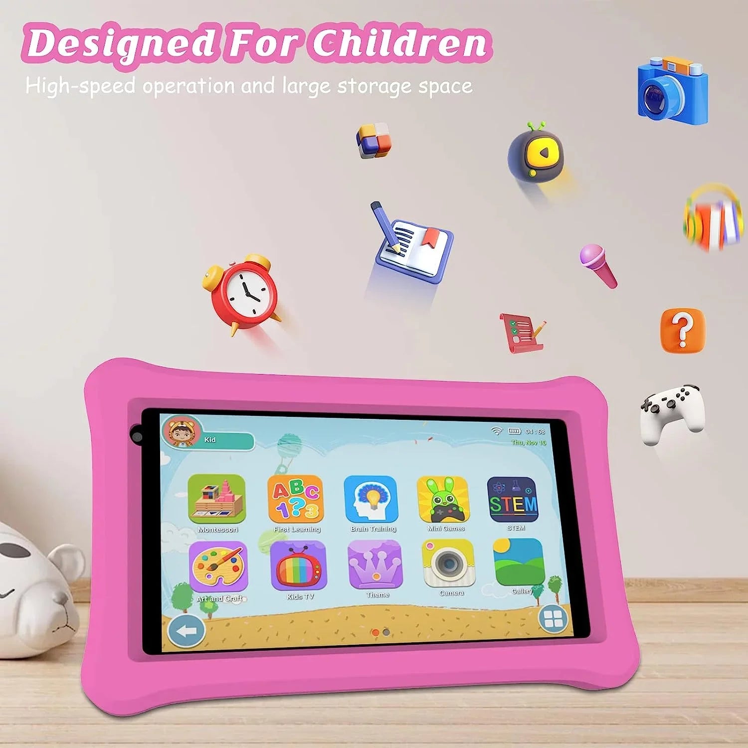 Camera, for with Dual WiFi, Bluetooth, Certificated, Kids Toddler for Control Kids Tablet, 11 Google 2GB inch Androrid Case, Parental Tablet Learning 32GB 7 Tablet Tablets, Tablet