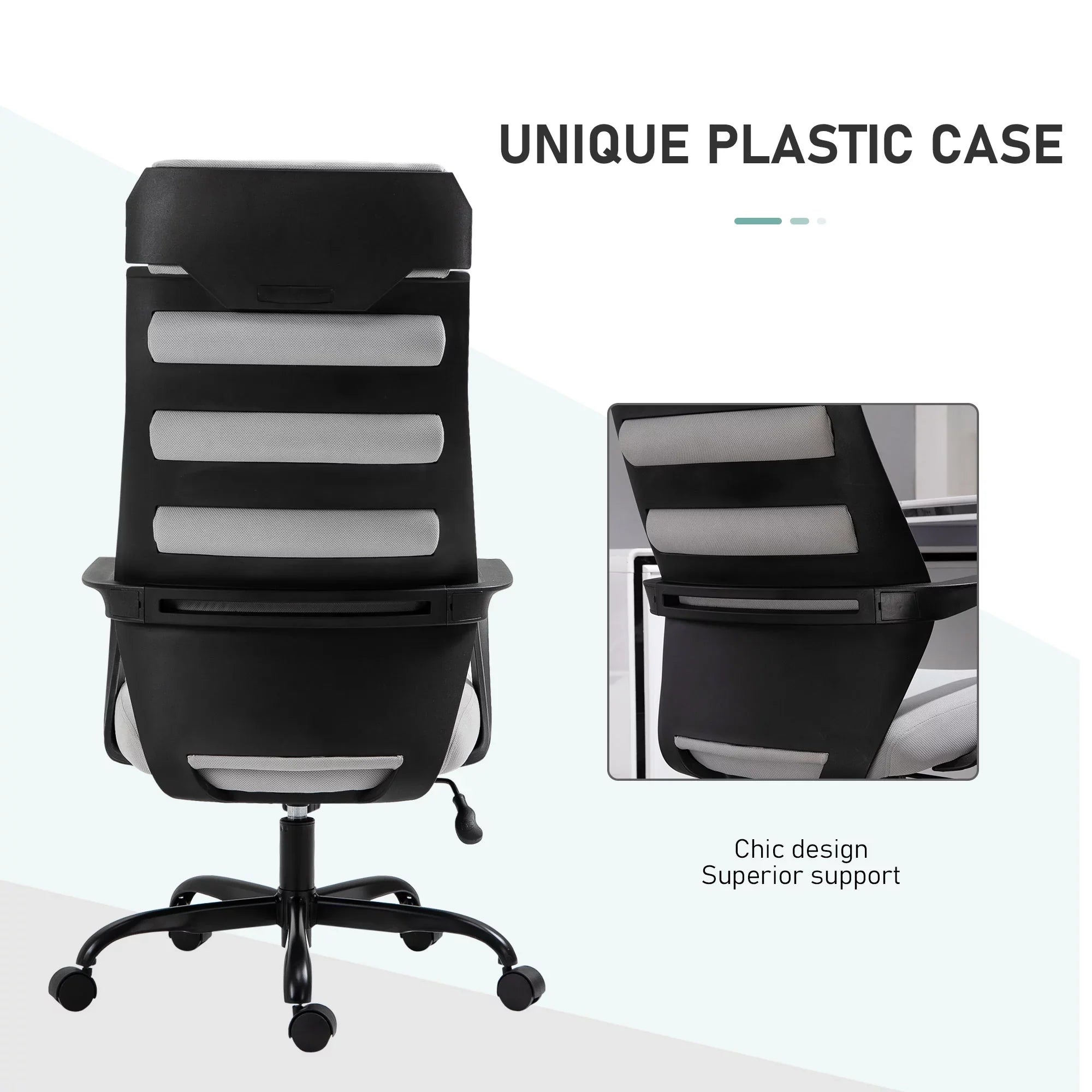 with lb. 26.75 Swivel Vinsetto Height, & Capacity, 275 Adjustable Chair Grey in Executive