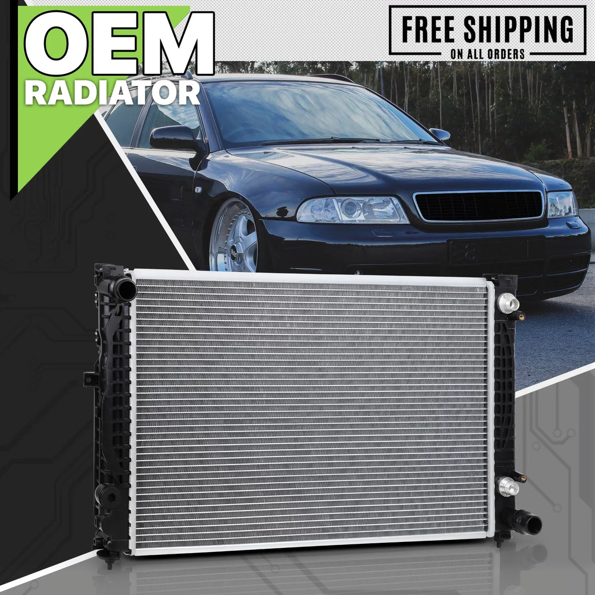 fit Cooling 1998-2004 Audi Aluminum 1998-2001 A6 A4 for Replacement OE 2.8L, Magshion Radiator 2.8L, Audi 2.8L 1996-2001 1996-2001 A6 Quattro A4 2648 Audi 1.8T/2.8L, Audi Quattro
