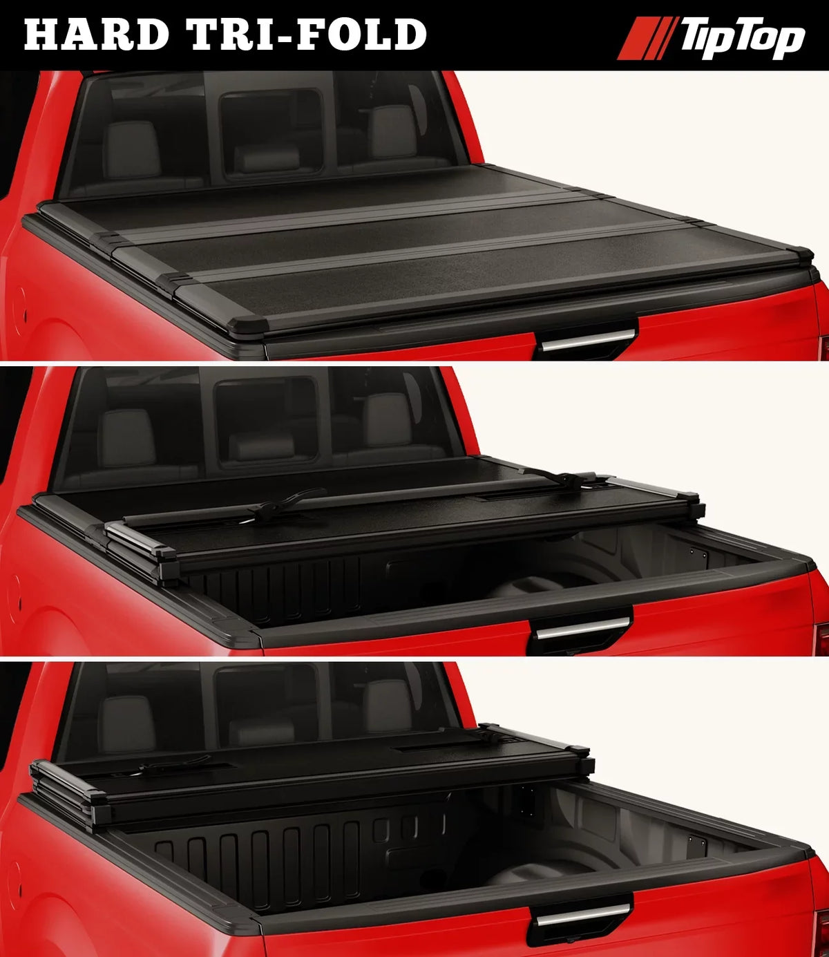 Tri-Fold With Hard Bed FRP |For On (60.3") The Deck 5ft Without 2005-2015 Tacoma Top | System| TPM3 Tonneau Cover Rail TIPTOP Truck or For Bed Models