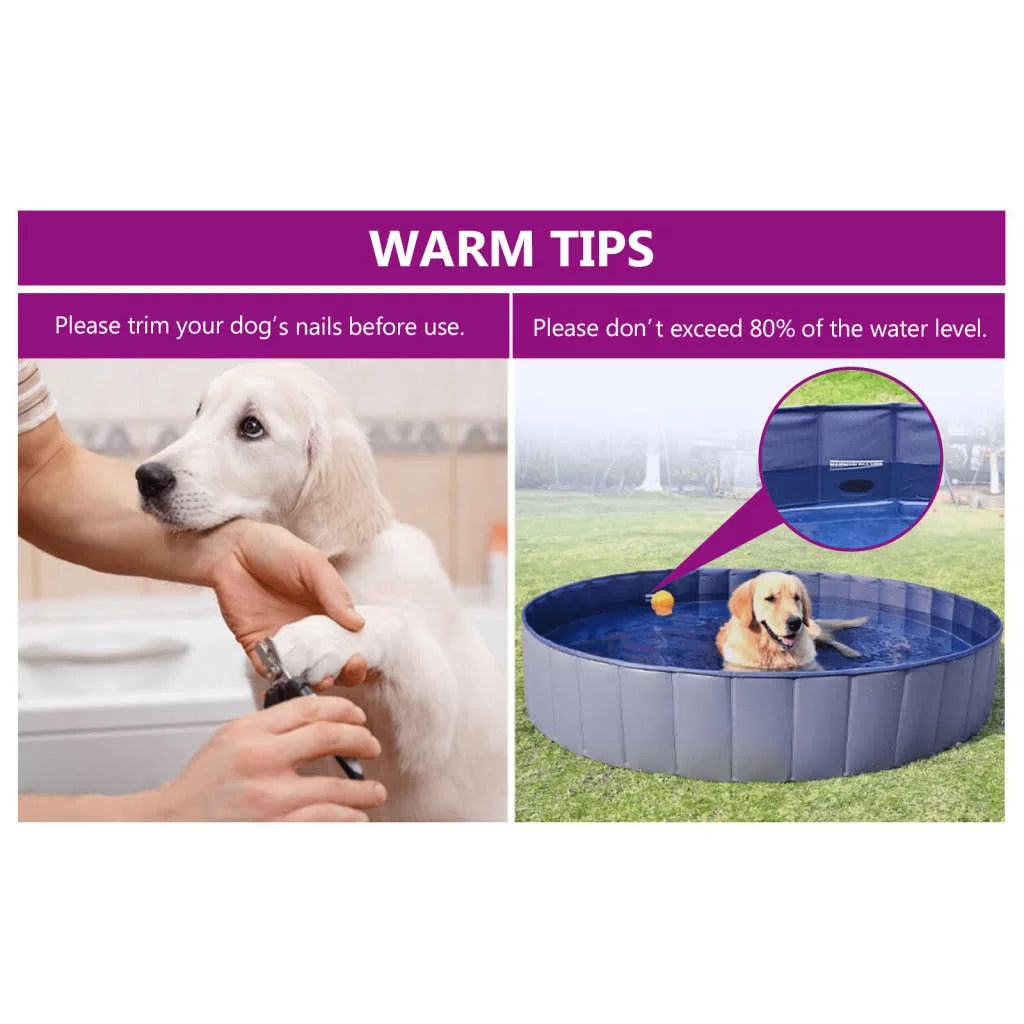 PVC Red Foldable Swimming Dog 63"x11.8" Pool