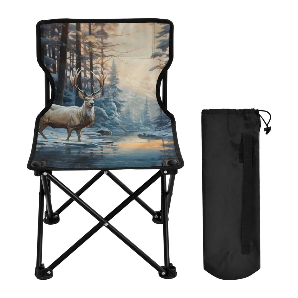 Chair Portable Carry with Lawn for Fishing Beach Chair Chair Kids Winter Camping Bag Deer Folding Forest Outdoor in Small Chair