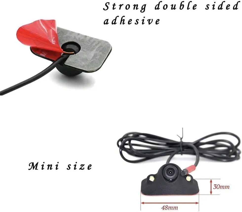 Blind Front/Side Drilling, Camera Reverse Installation Adjustable Easy Car Image LEDs, with View Spot Mirror/Non-Mirror Side Camera, Camera, View Auto-dimming