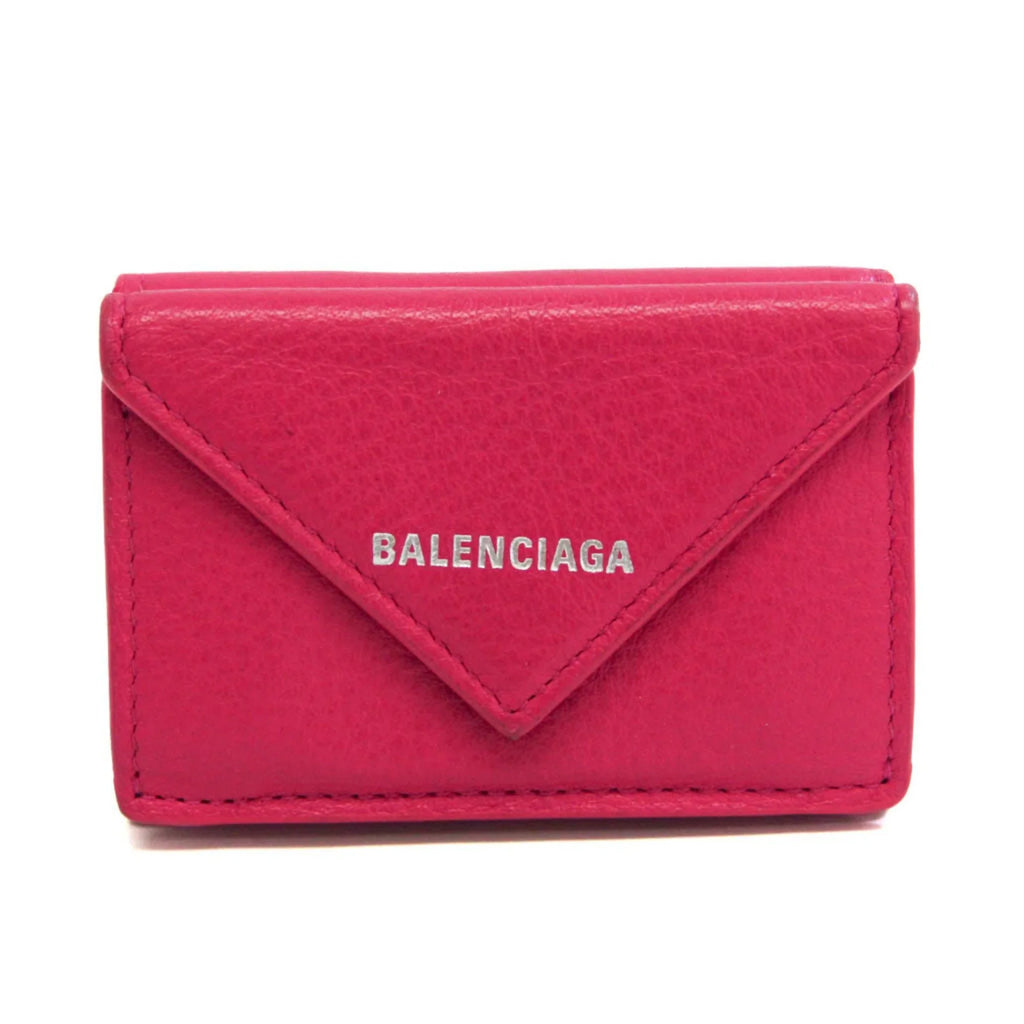 Wallet Women's (Good) Balenciaga Pink Papier Pre-Owned Leather (tri-fold) Mini 391446