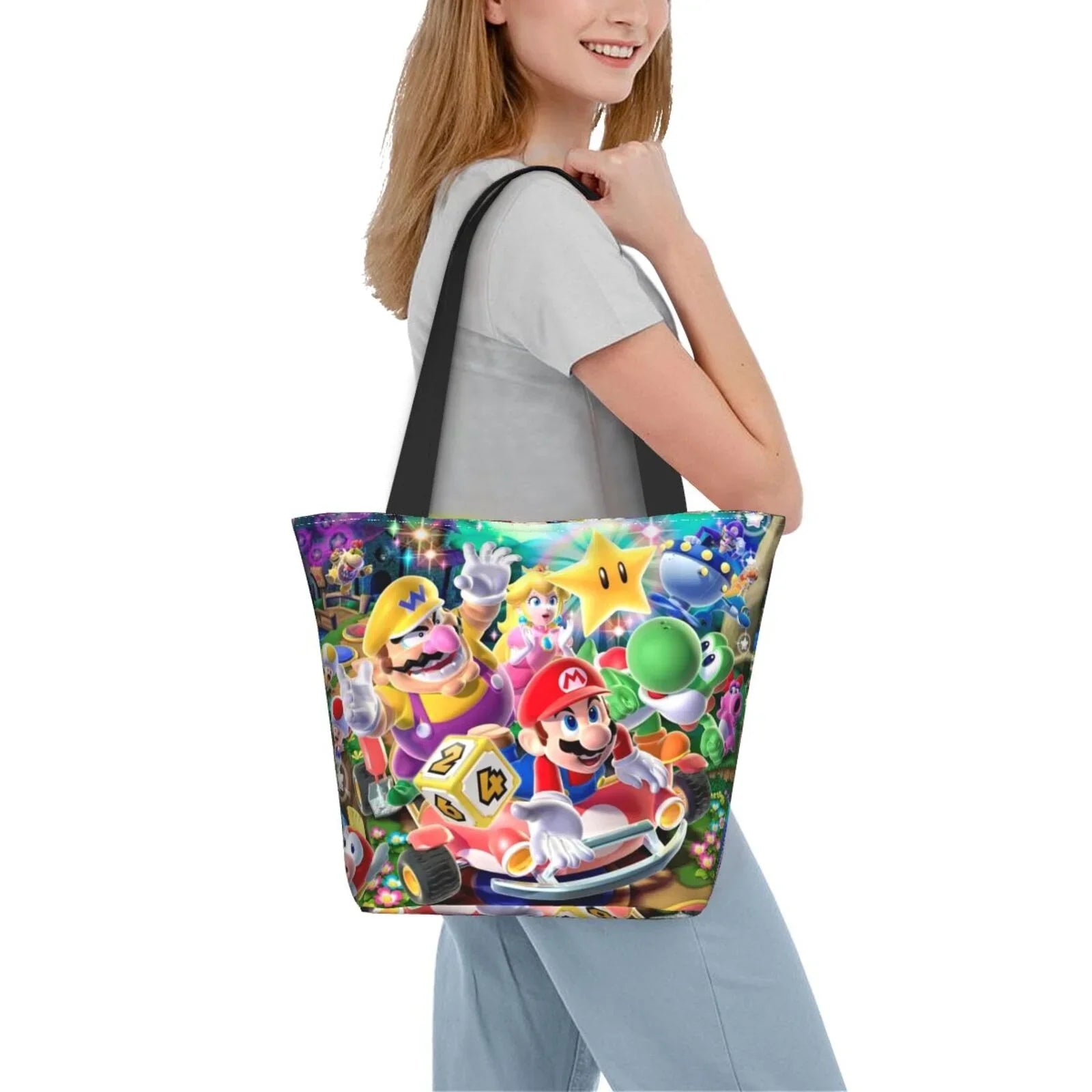 Poster Shoulder For Shopping Travel Handbag Tote Women's Beach Work Business Capacity School Large Mario Bag Super