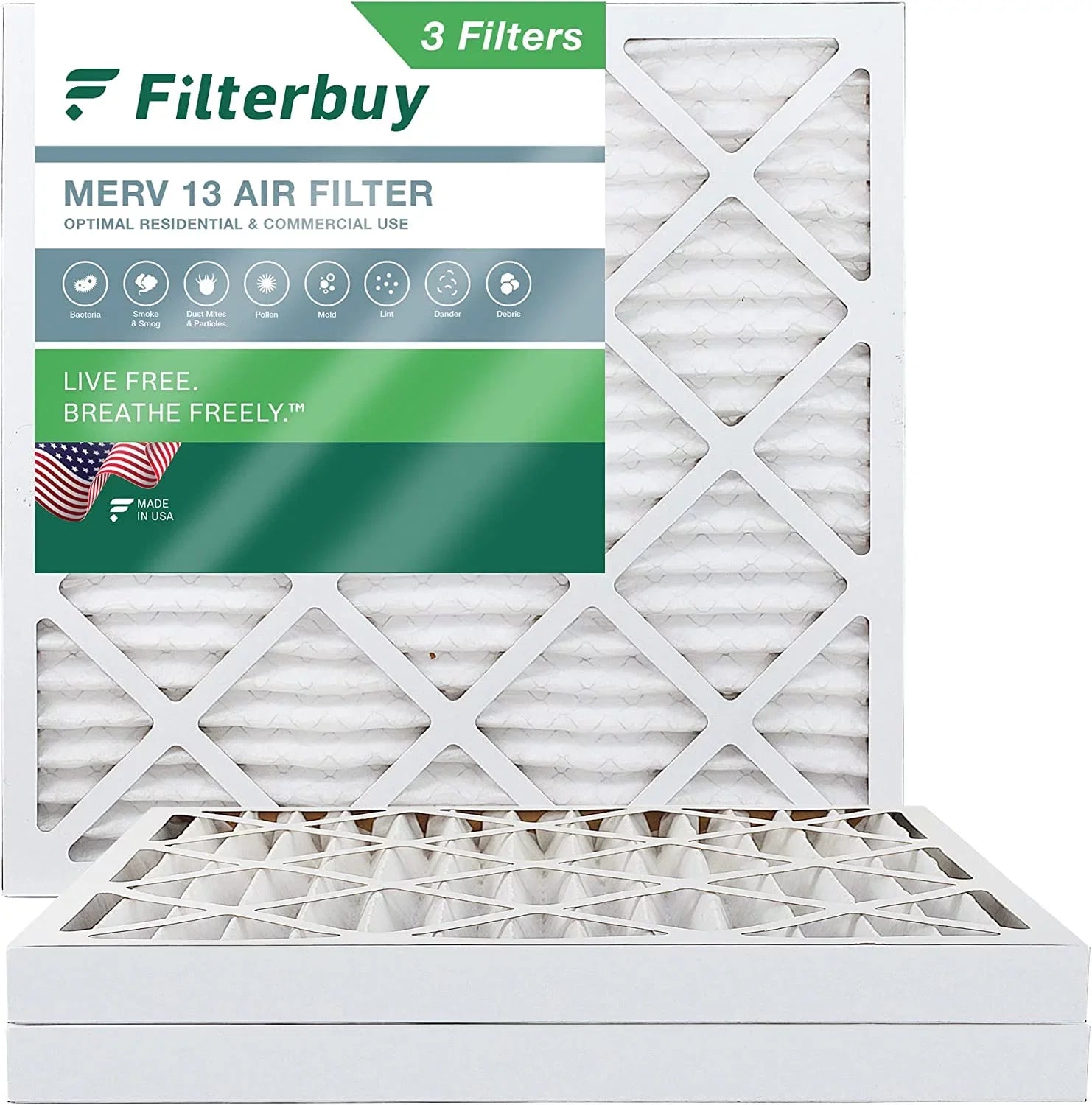 Furnace (3-Pack) Filterbuy Filters Pleated Air 13 12x12x2