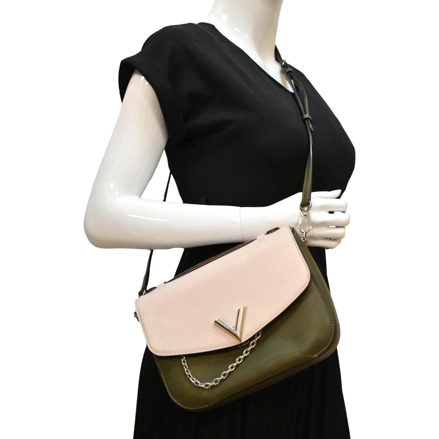 Khaki Leather Calfskin Green Saddle Very Bag Shoulder Pre-owned