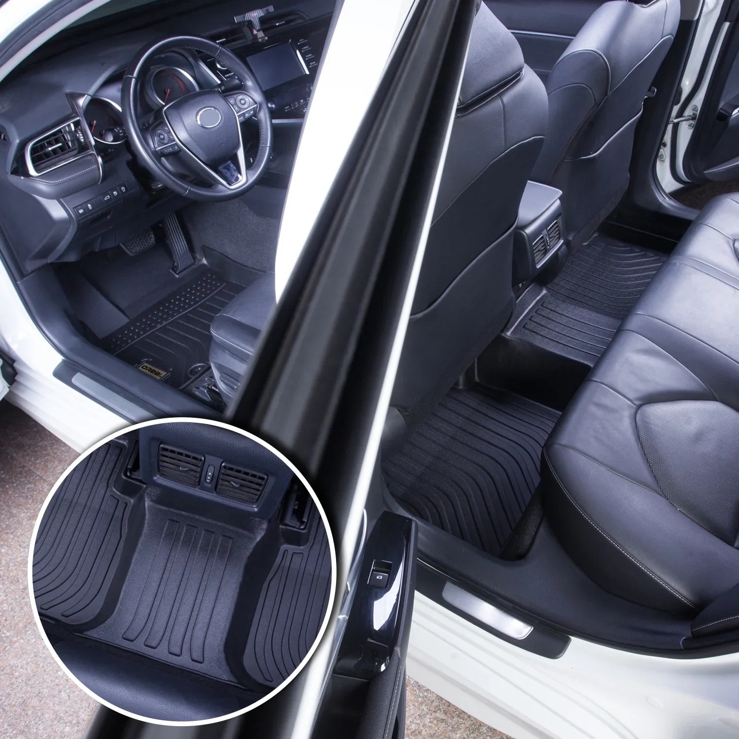 Guard Liners Front and Floor Car for Black All Climatic 2018-2023 Mats Rear Replacement Heavy Compass Fit-Tough/Durable/Odorless Duty Jeep Carpet-Custom