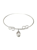inch Loop Hildegard Round Bingen St. Bangle von in Sterling Double Silver Bracelet 8 w/
